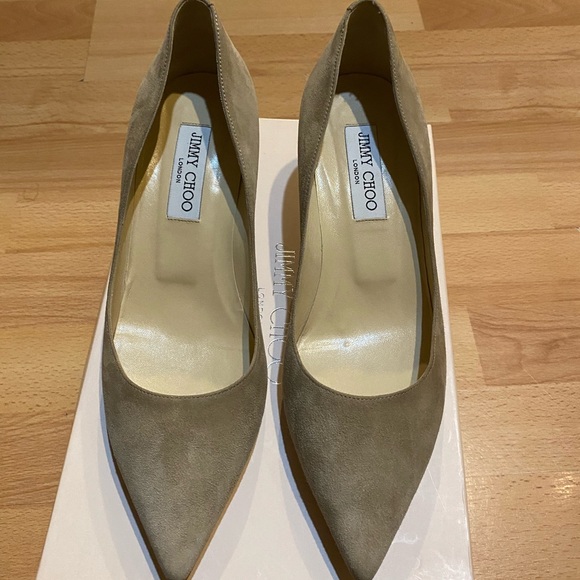 Jimmy Choo pump suede beige heels size 38 - Picture 2 of 8